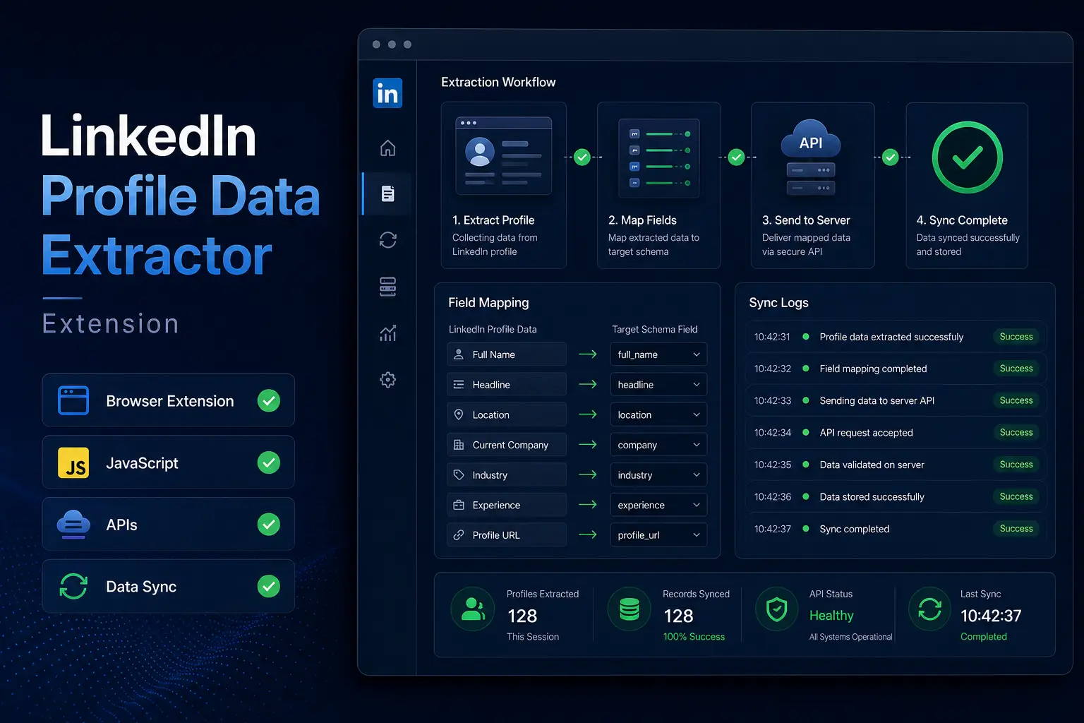 LinkedIn Profile Data Extractor Extension project cover